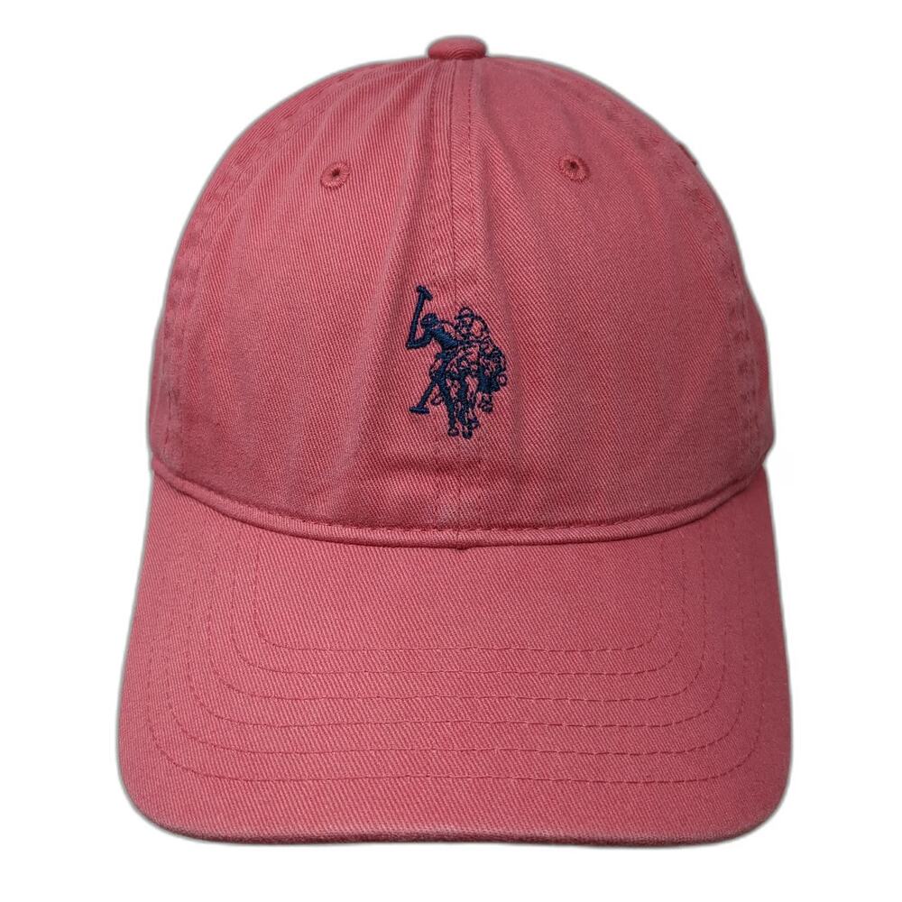 U.S. Polo Assn. Baseball Cap Pink One Size Adjustable Embroidered Cotton Hat